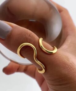 LATS Stainless Steel Gold Color Rings for Women Men 2024 Colorfast Popular Party Personalized Exaggerated Charms Jewelry Gifts