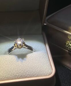 Alternative view of Pure 18K Gold Ring for Women Moissanite Rings with Natural Gemstones Luxur Jewelry Couples Women's Wedding Valentine's Day Gifts