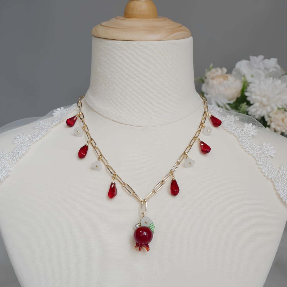 Pomegranate Blossom Charm Necklace