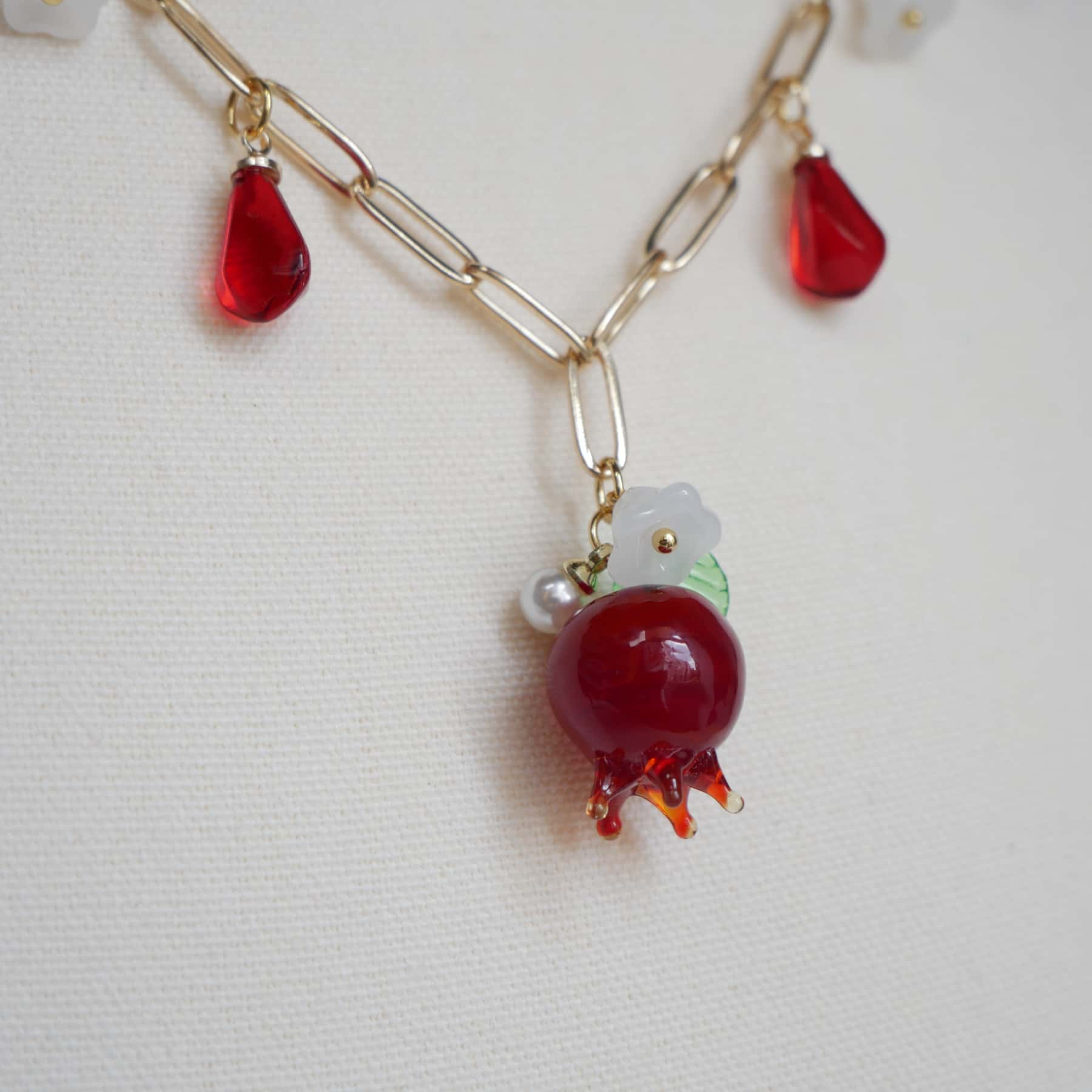 Pomegranate Blossom Charm Necklace - Image 2