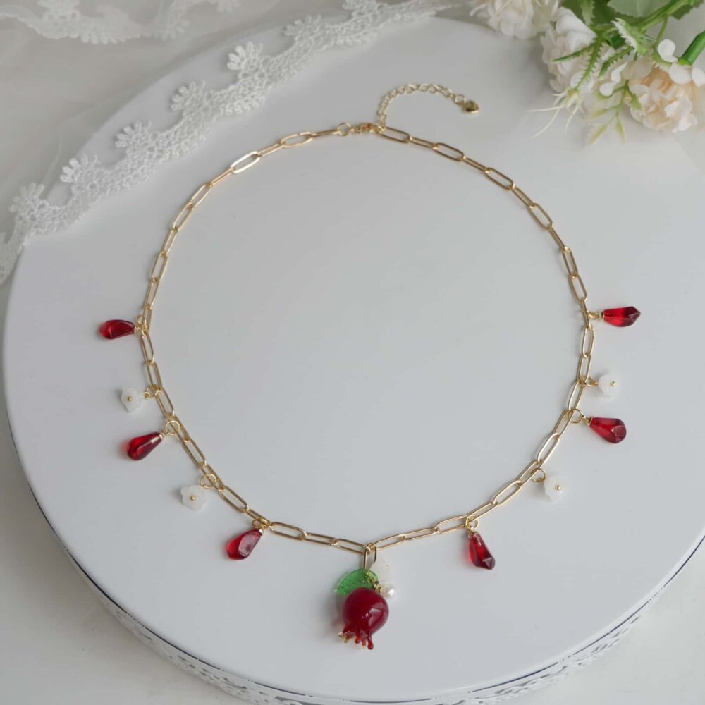 Pomegranate Blossom Charm Necklace - Image 4