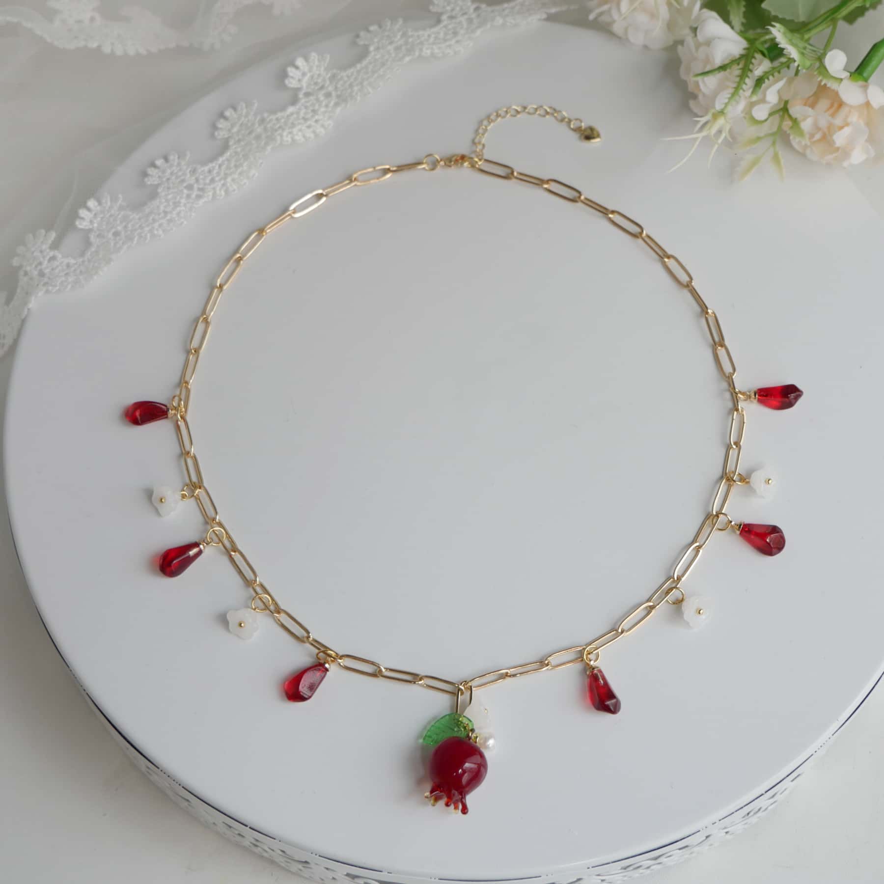 Pomegranate Blossom Charm Necklace - Image 4