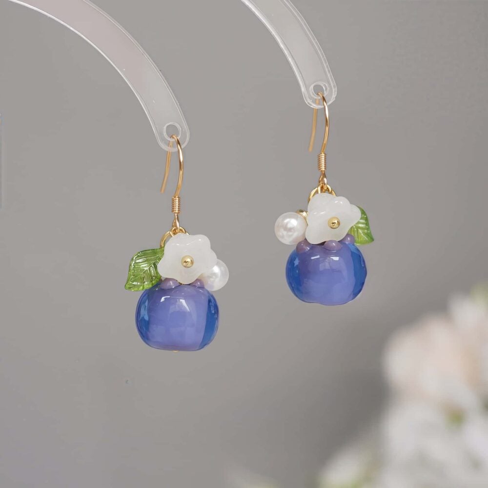 Blueberry Blossom Drop Earrings