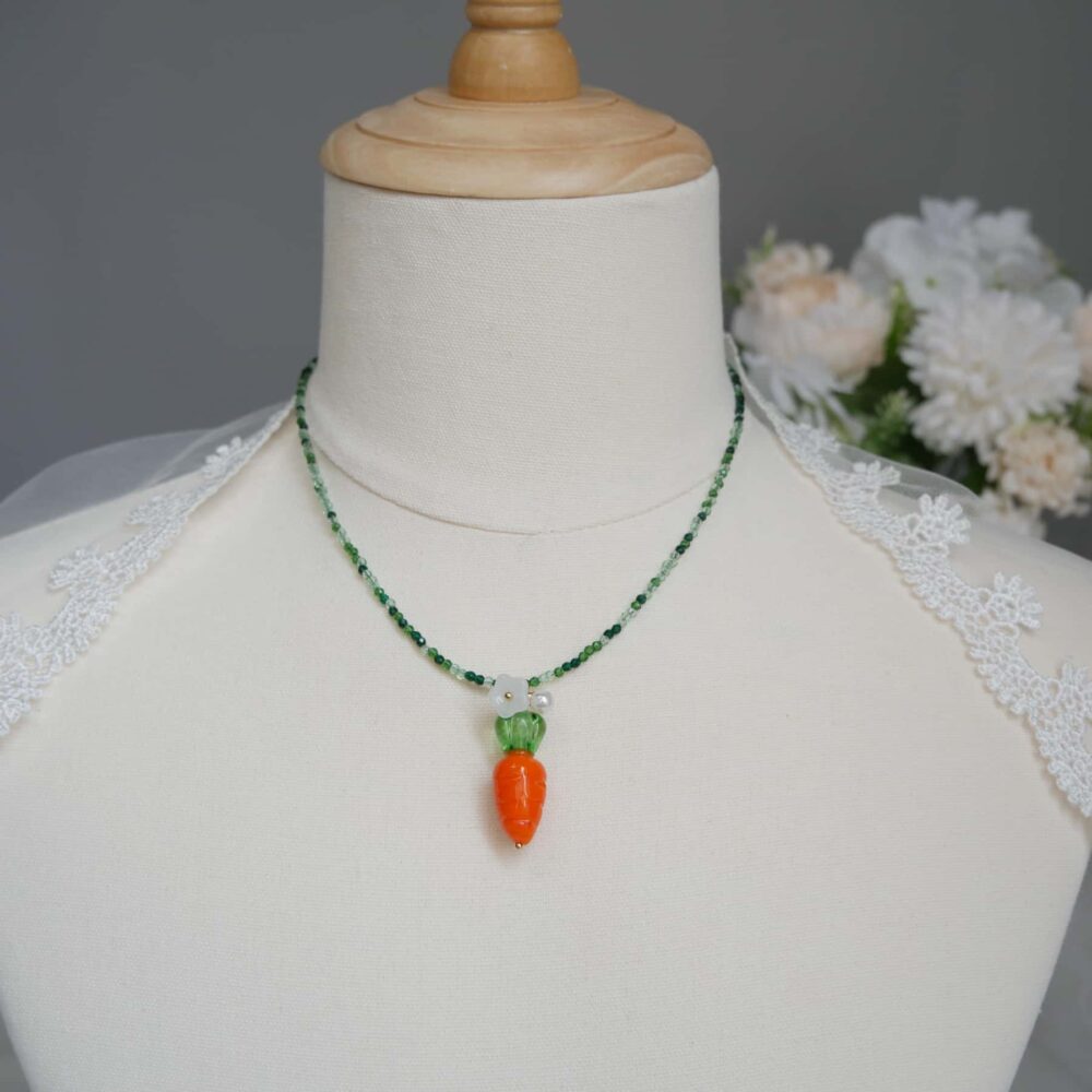 Carrot Blossom Charm Necklace