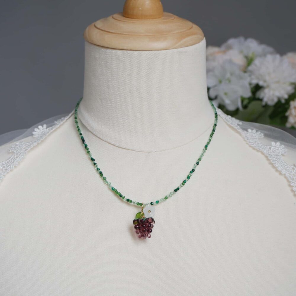 Grape Blossom Charm Necklace