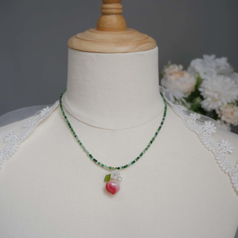 Peach Blossom Charm Necklace