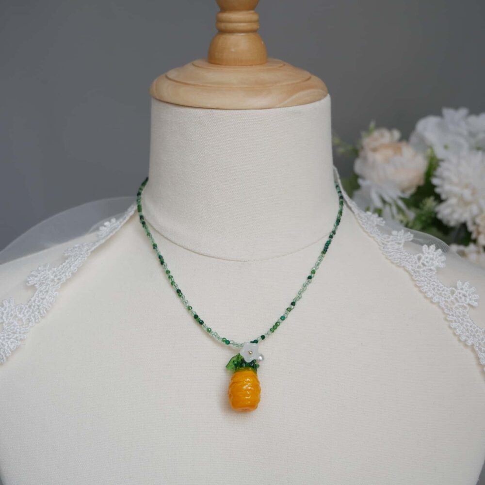 Pineapple Blossom Charm Necklace