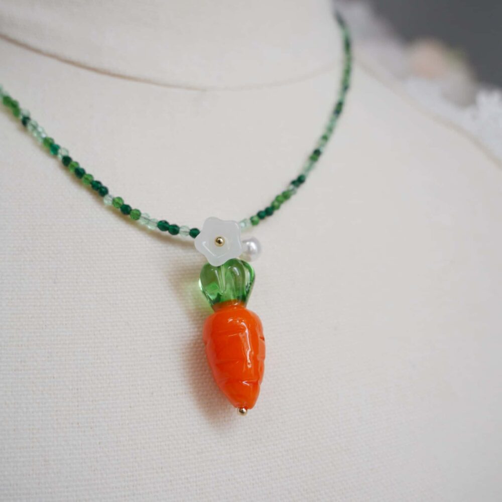 Alternative view of Carrot Blossom Charm Necklace