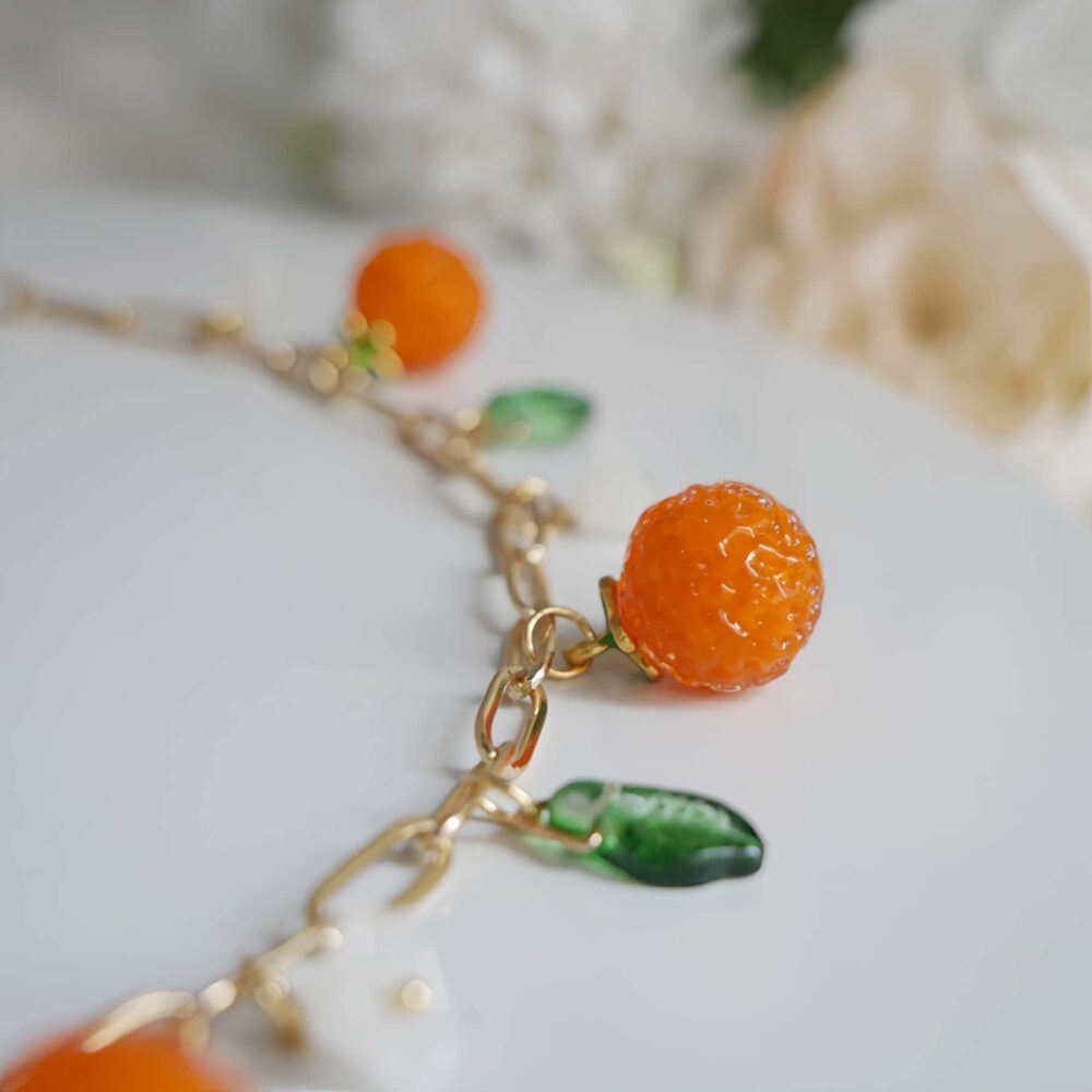 Alternative view of Orange Blossom Charm Necklace
