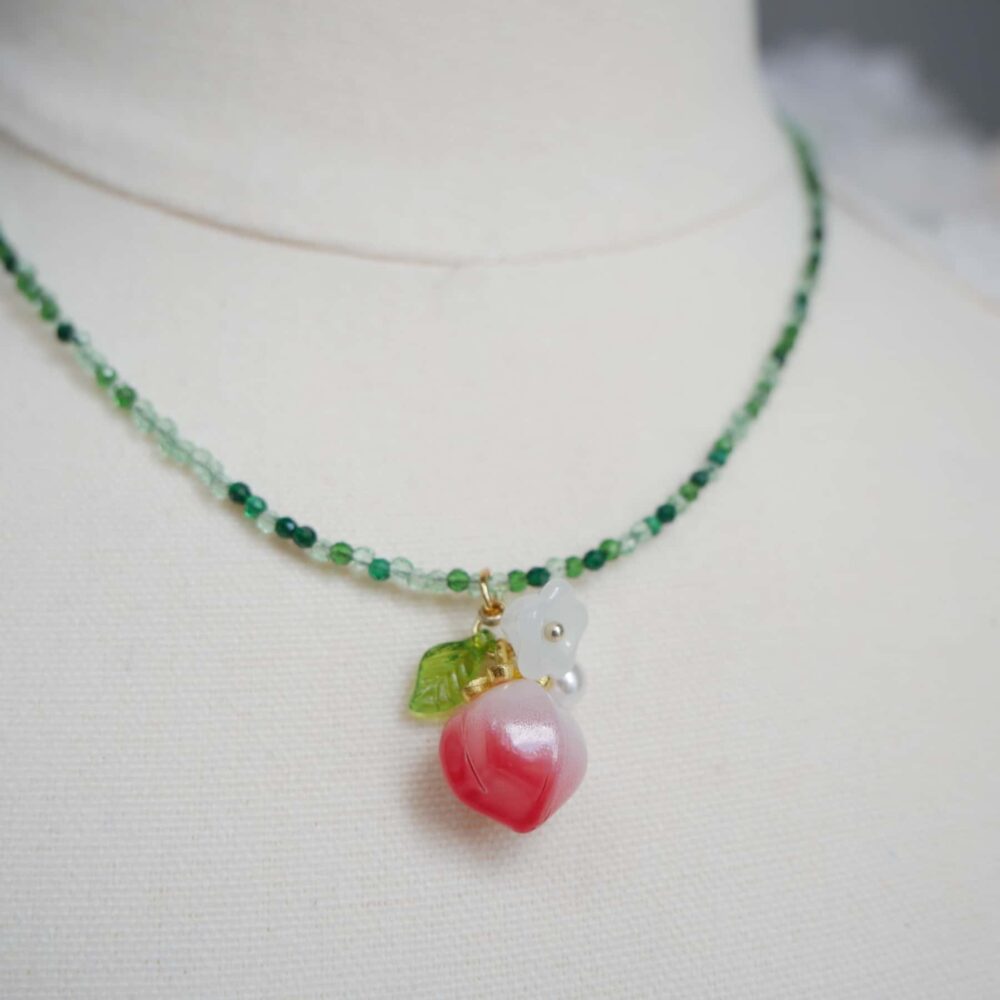 Alternative view of Peach Blossom Charm Necklace