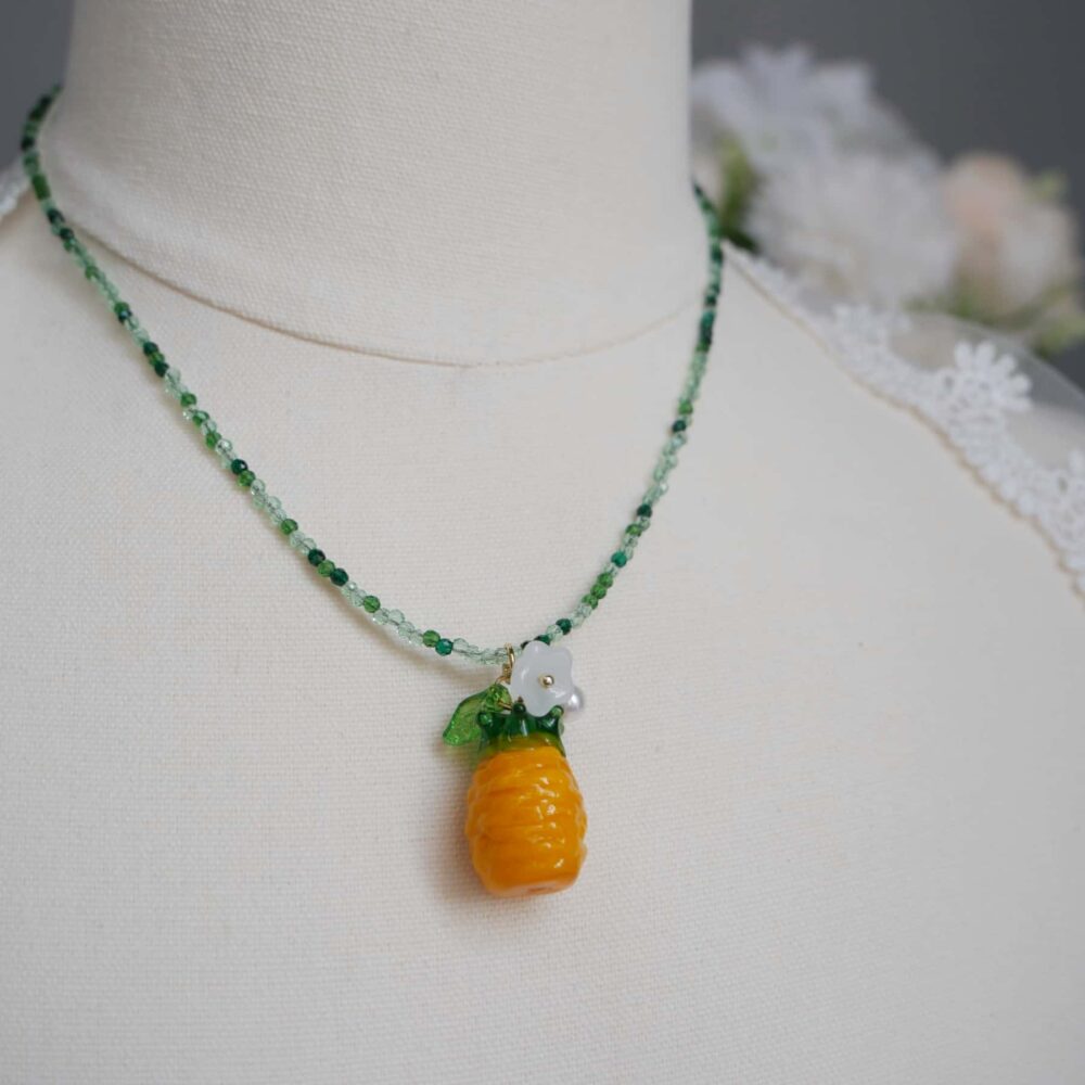 Alternative view of Pineapple Blossom Charm Necklace