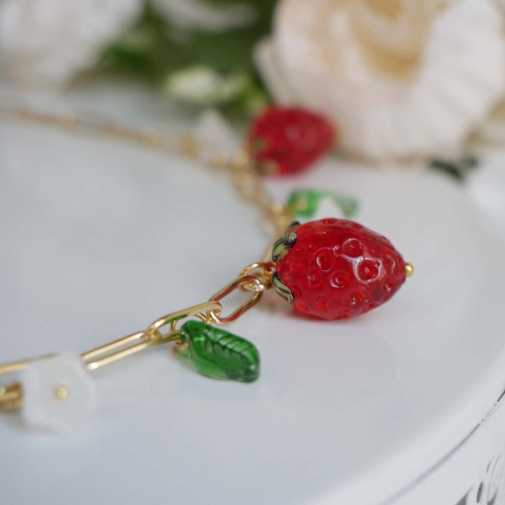 Alternative view of Strawberry Blossom Charm Necklace