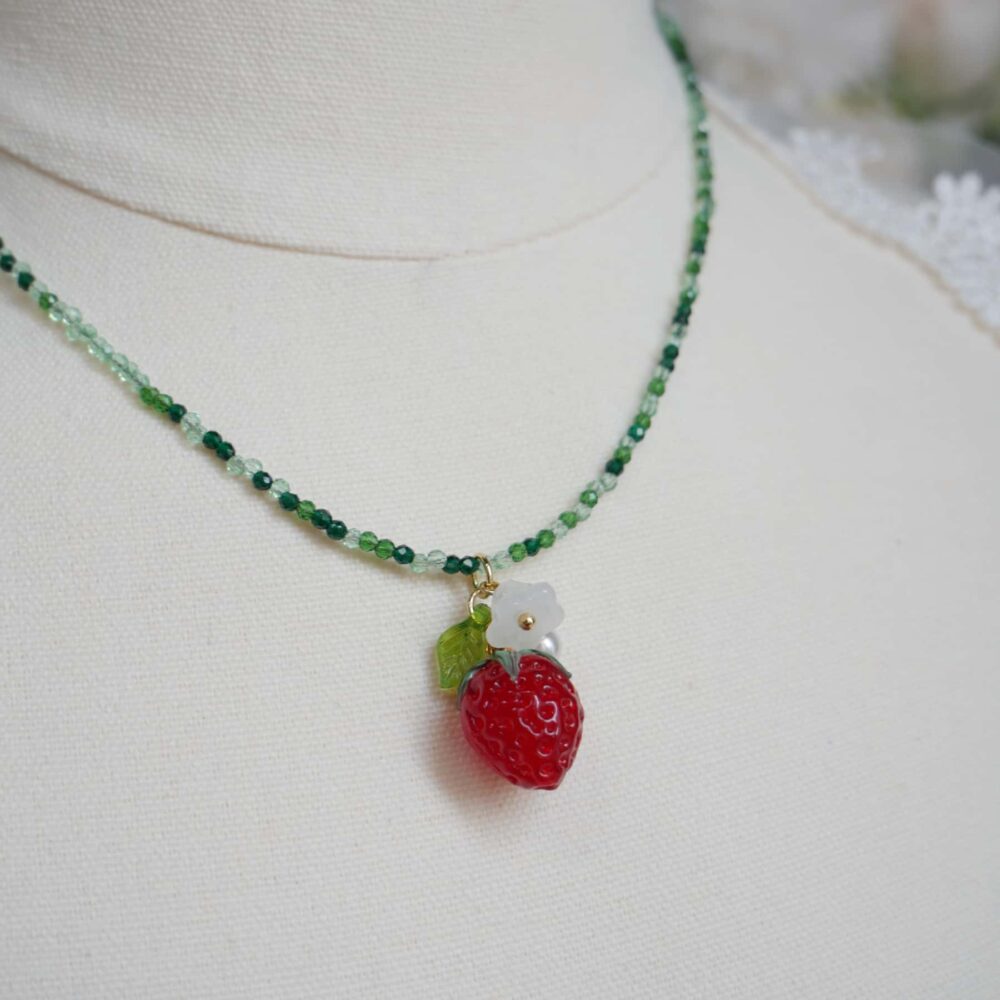 Alternative view of Strawberry Blossom Charm Necklace
