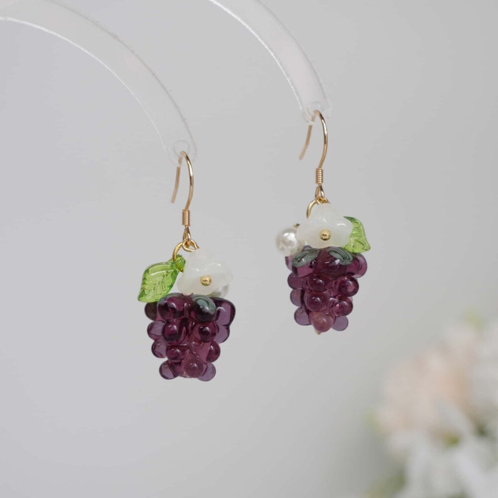 Grape Blossom Drop Earrings