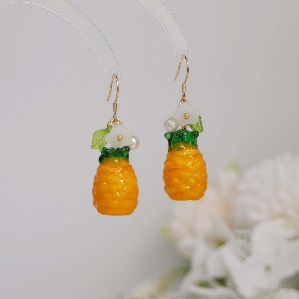 Pineapple Blossom Drop Earrings