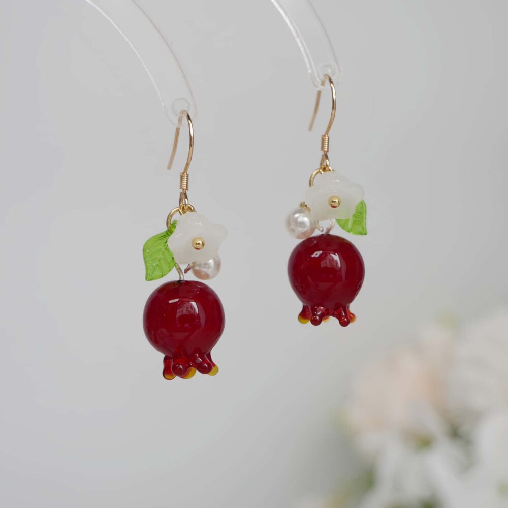 Pomegranate Blossom Drop Earrings