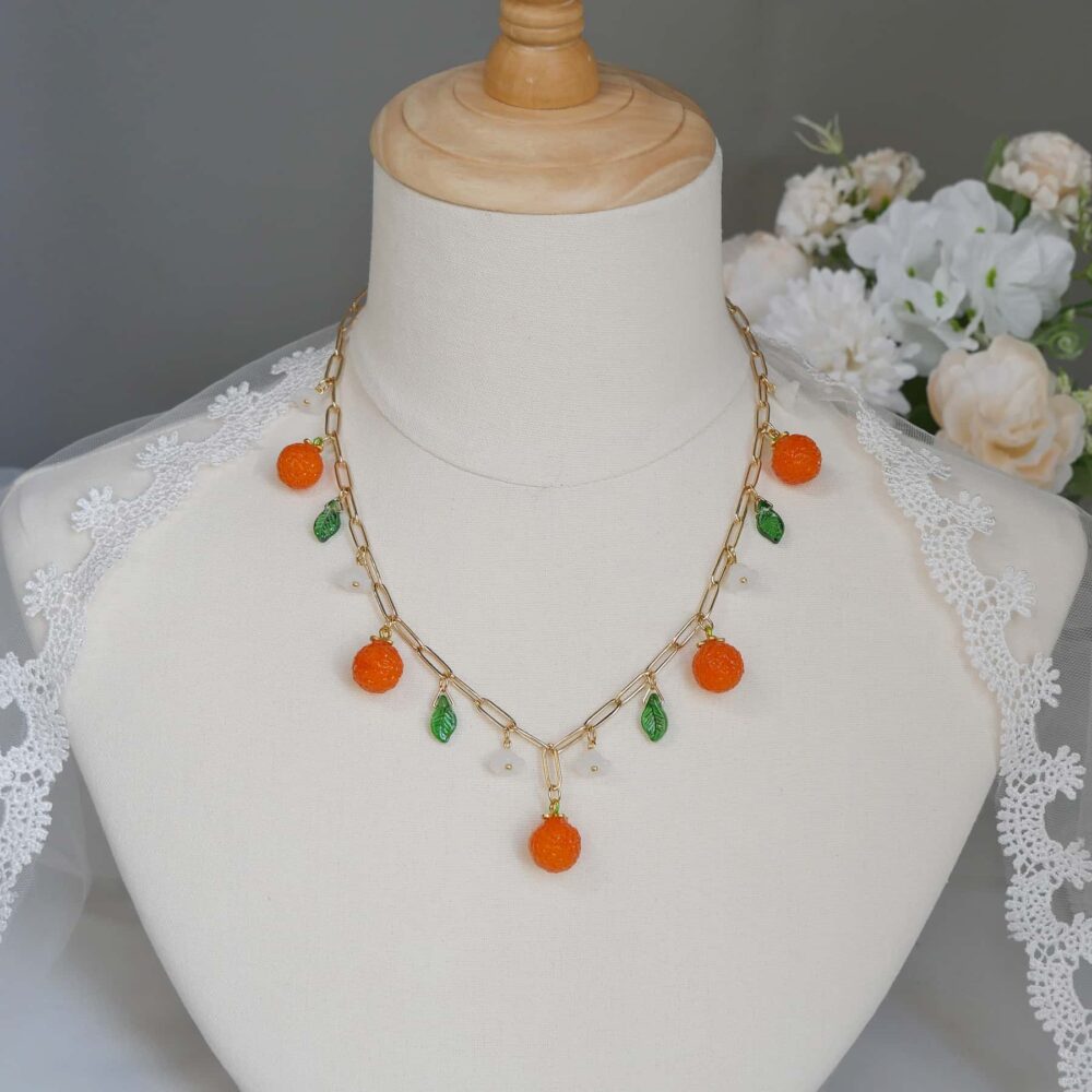 Orange Blossom Charm Necklace
