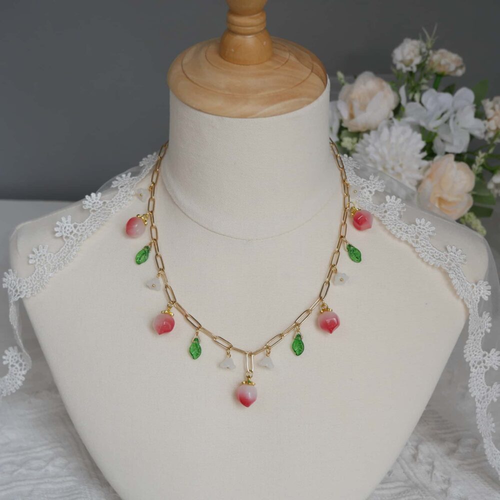 Peach Blossom Charm Necklace