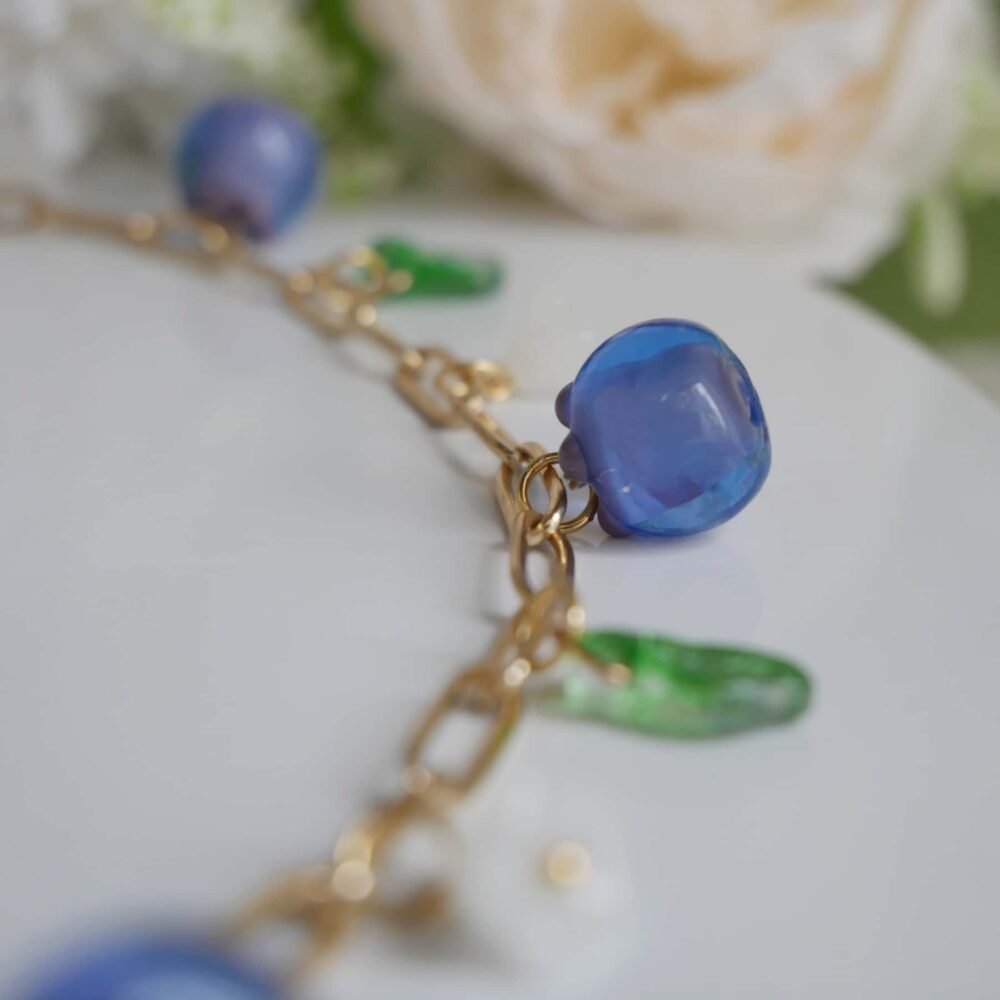 Alternative view of Blueberry Blossom Charm Necklace