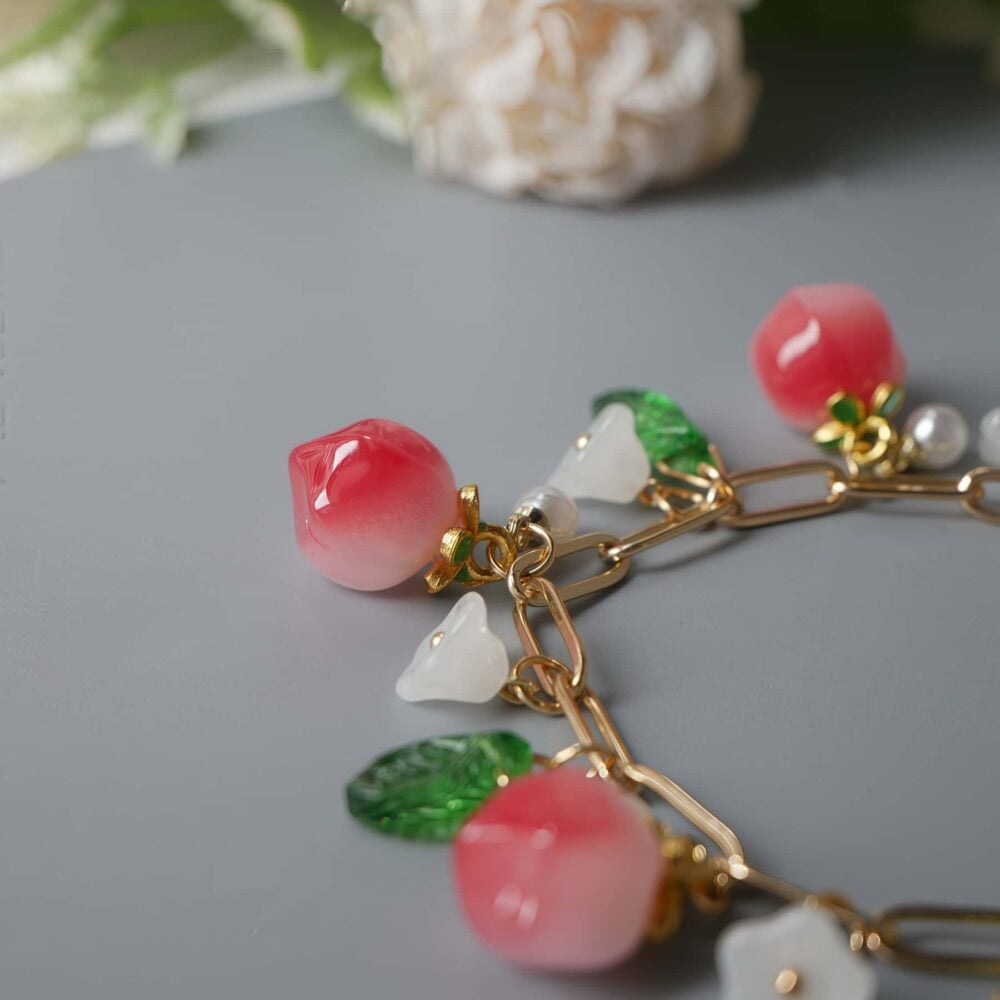 Alternative view of Peach Blossom Charm Bracelet