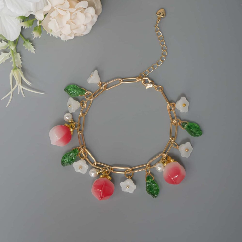 Peach Blossom Charm Bracelet