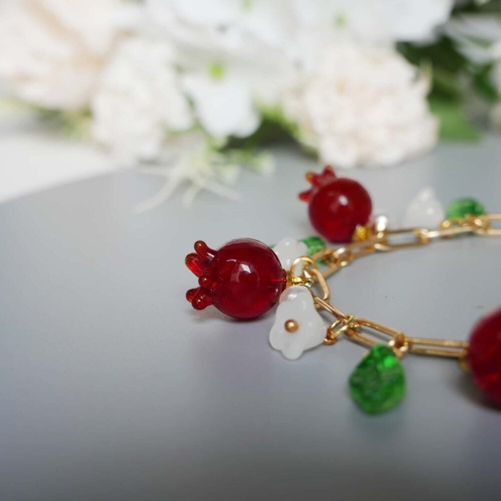 Alternative view of Pomegranate Blossom Charm Bracelet