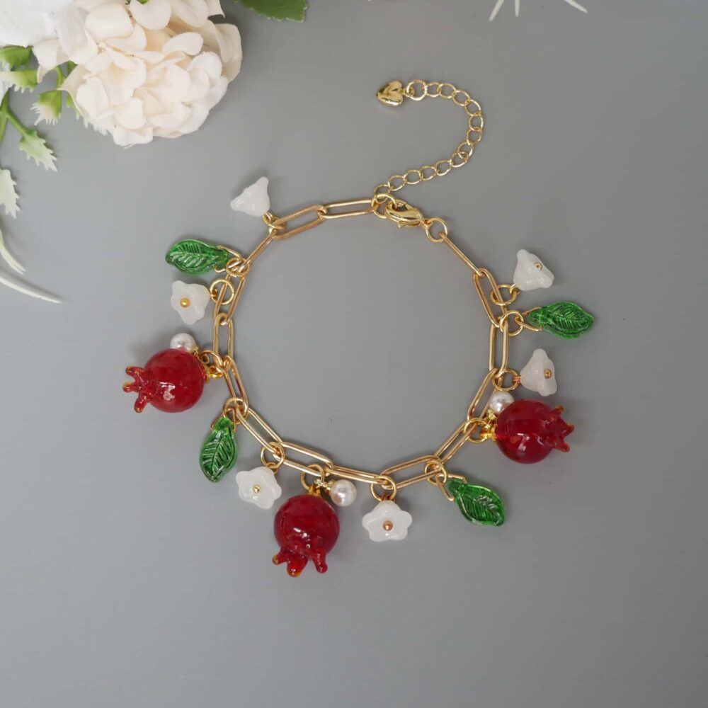 Pomegranate Blossom Charm Bracelet