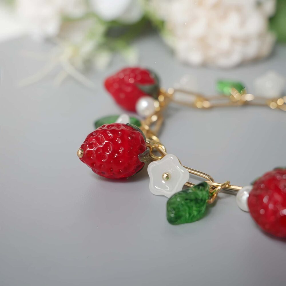 Alternative view of Strawberry Blossom Charm Bracelet