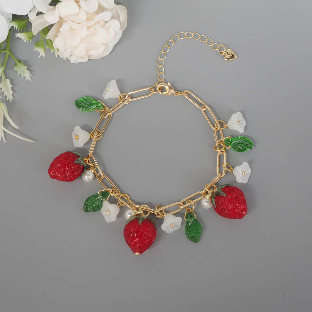 Strawberry Blossom Charm Bracelet