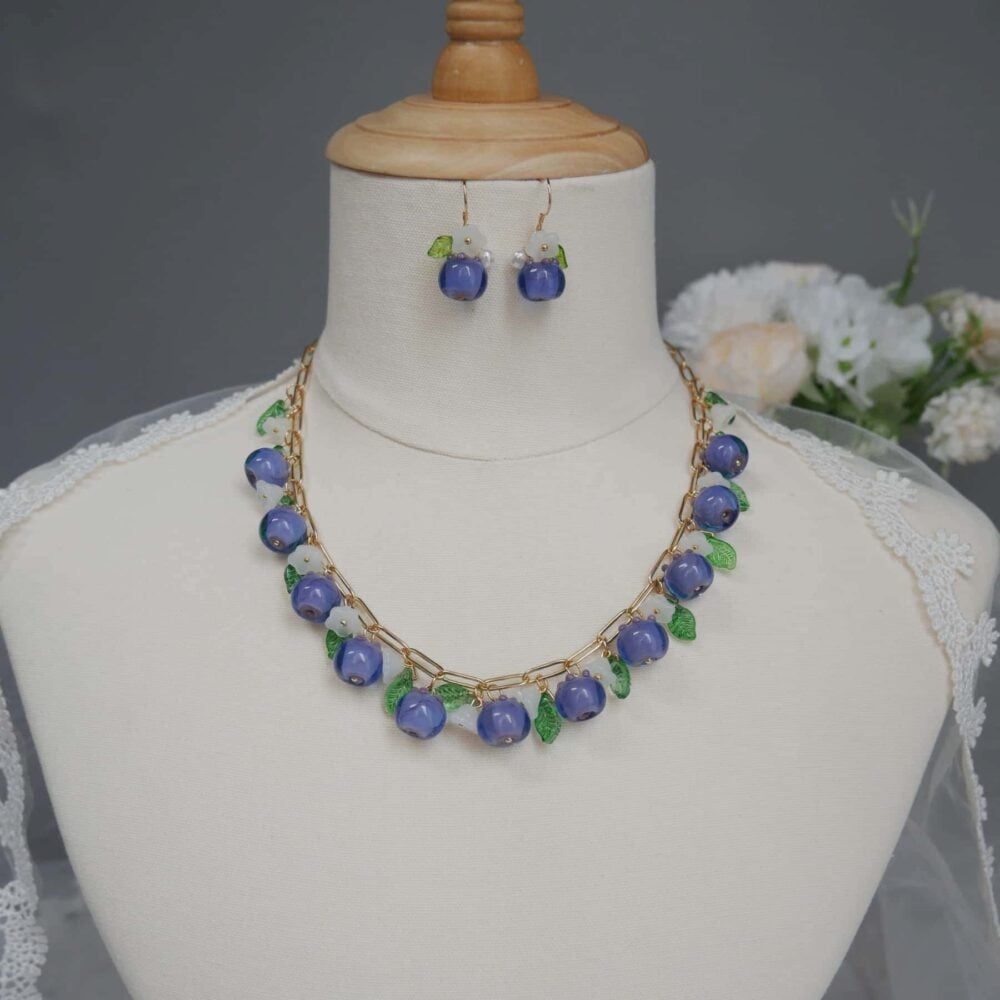 Blueberry Blossom Charm Necklace - Image 3