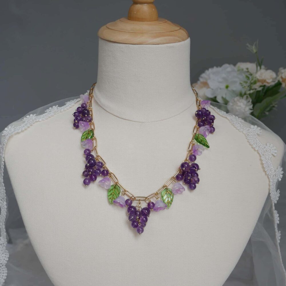 Grape Blossom Charm Necklace