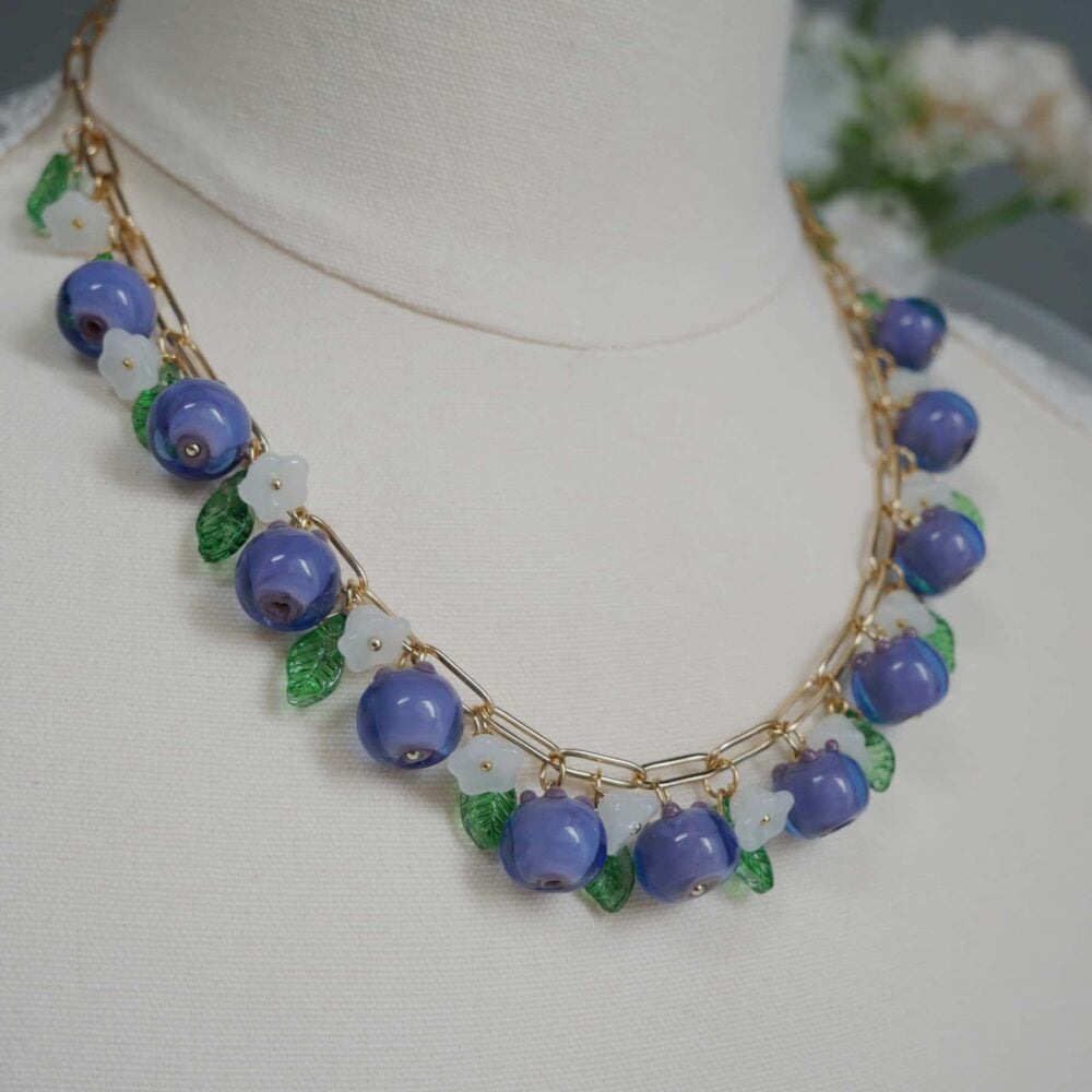 Blueberry Blossom Charm Necklace - Image 2