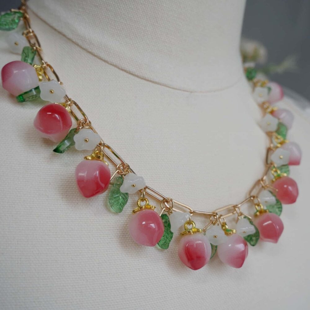 Peach Blossom Charm Necklace - Image 2