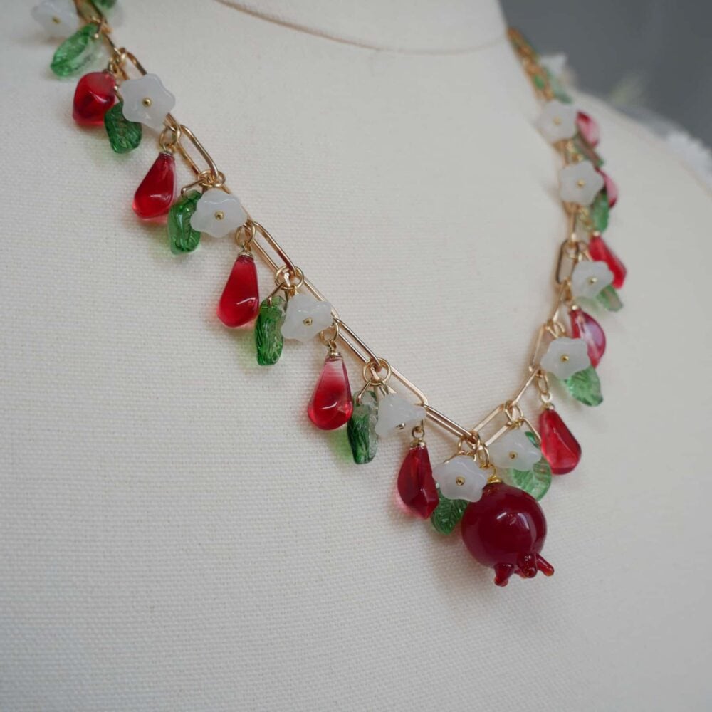 Pomegranate Blossom Charm Necklace - Image 2