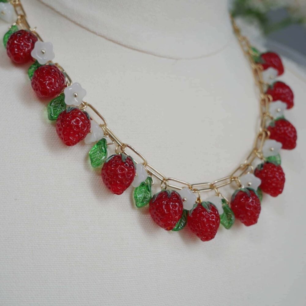 Strawberry Blossom Charm Necklace - Image 2