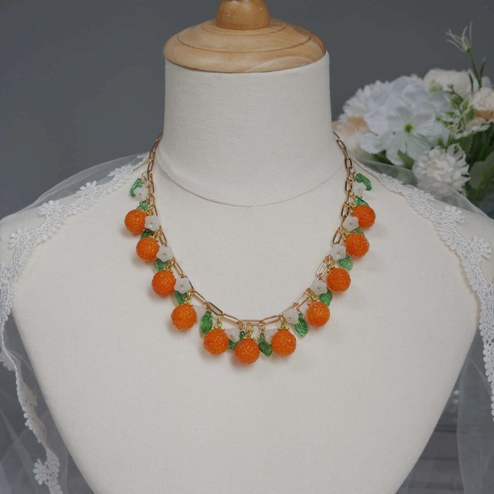 Orange Blossom Charm Necklace