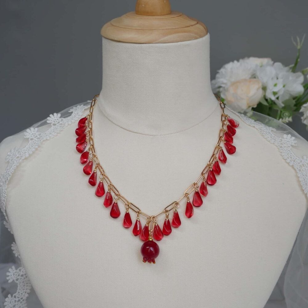 Pomegranate Blossom Charm Necklace