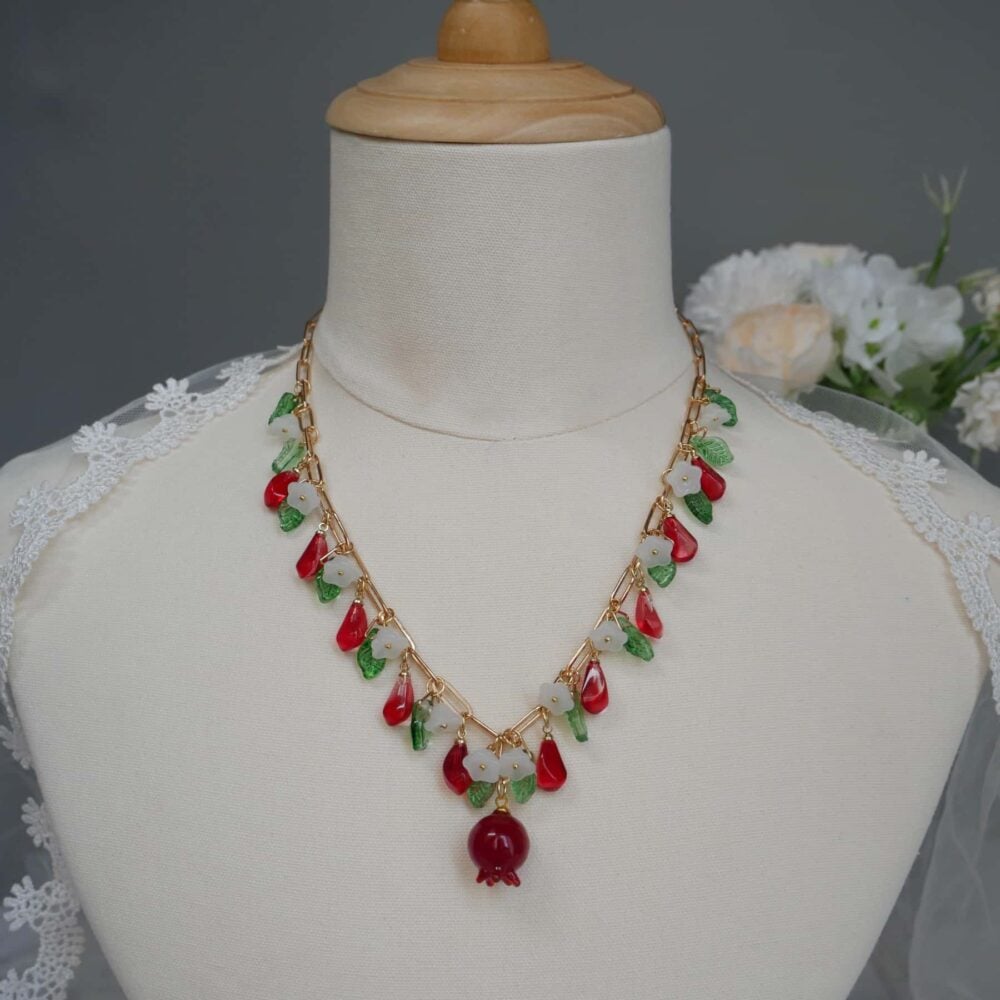 Pomegranate Blossom Charm Necklace