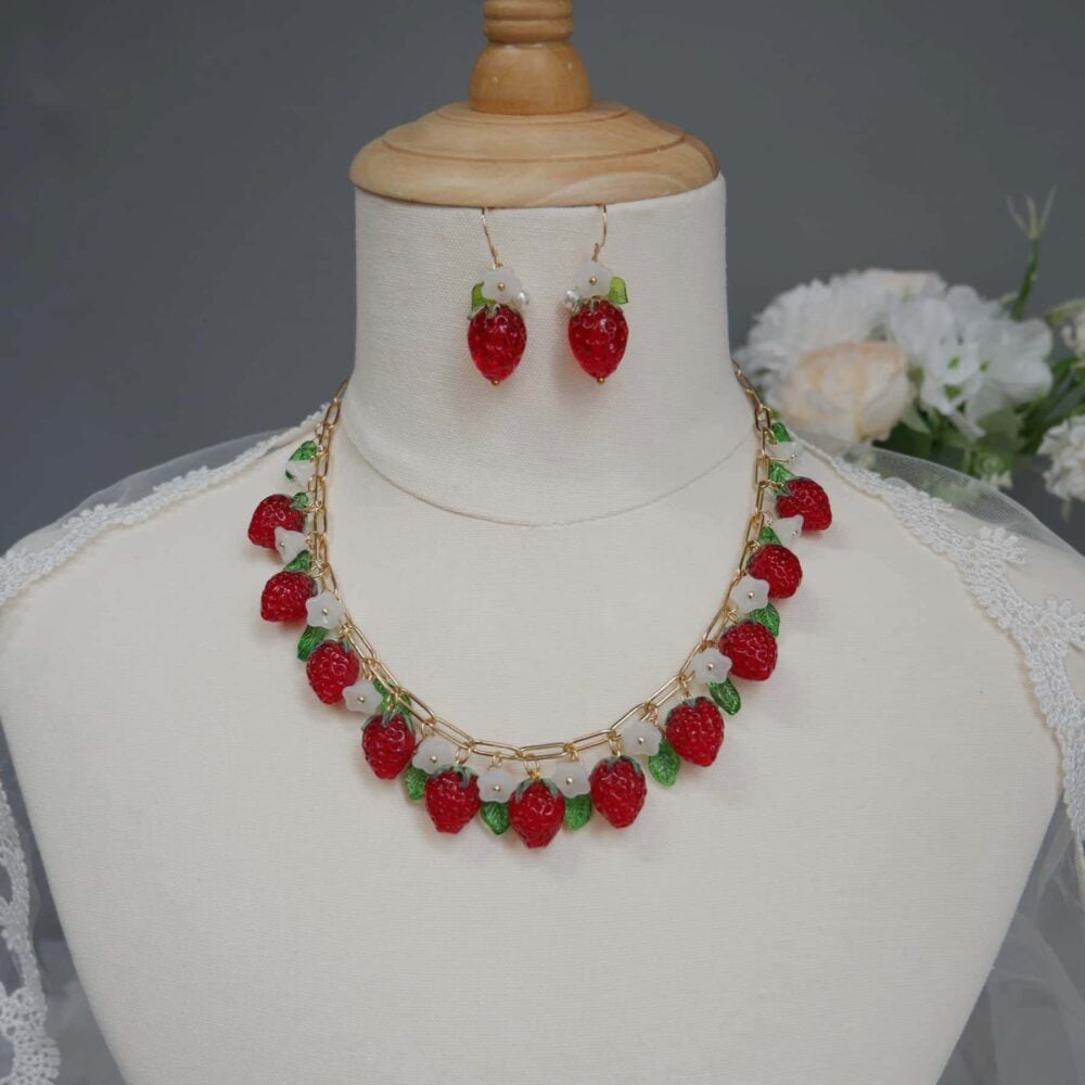 Strawberry Blossom Charm Necklace - Image 3