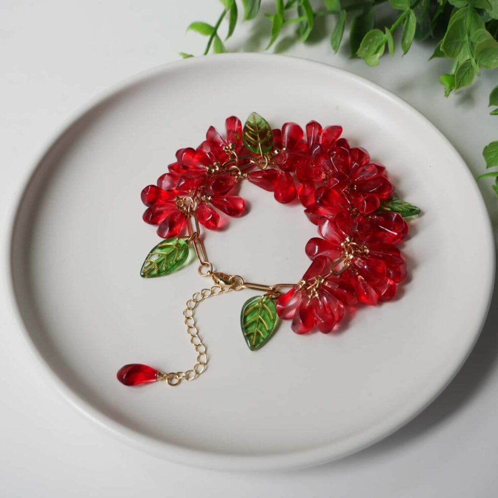 Pomegranate Seed Charm Bracelet