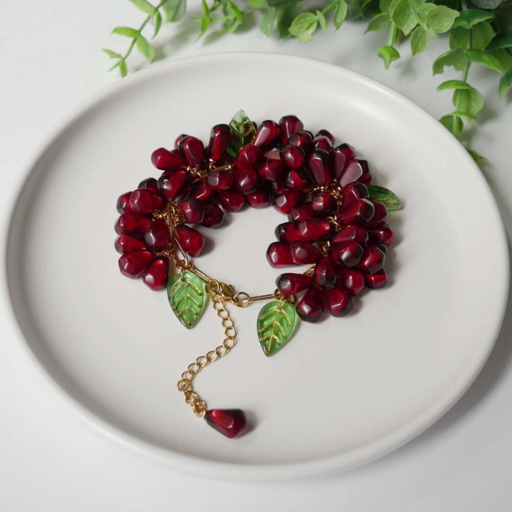 Pomegranate Seed Charm Bracelet